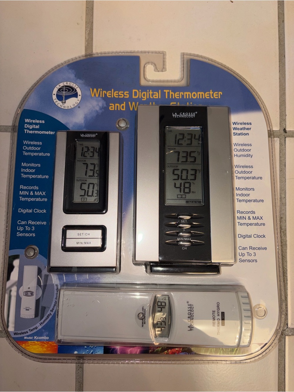 Wireless Digital Thermometer & Weather Station - Black/Silver